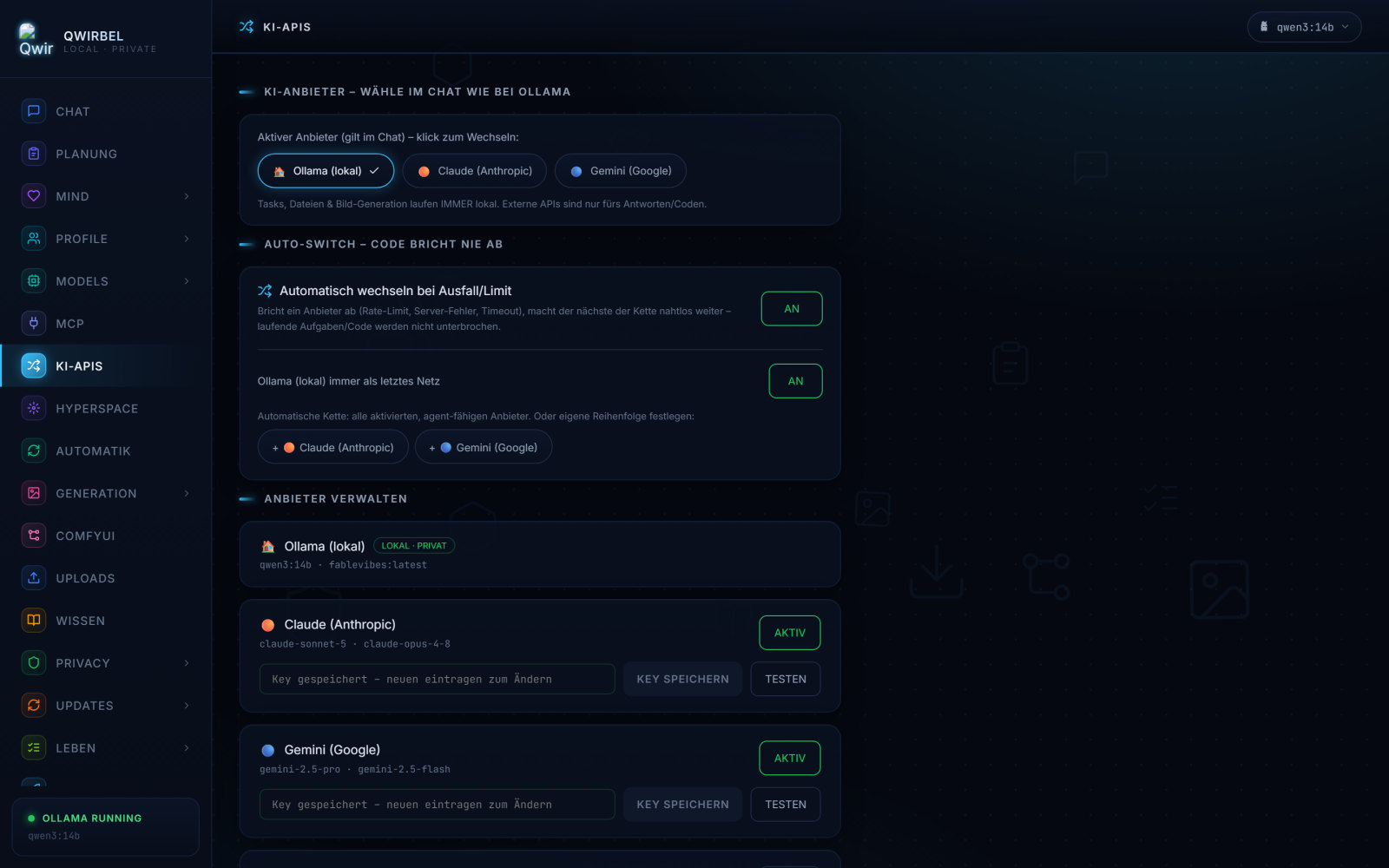 KI-APIs mit Auto-Switch