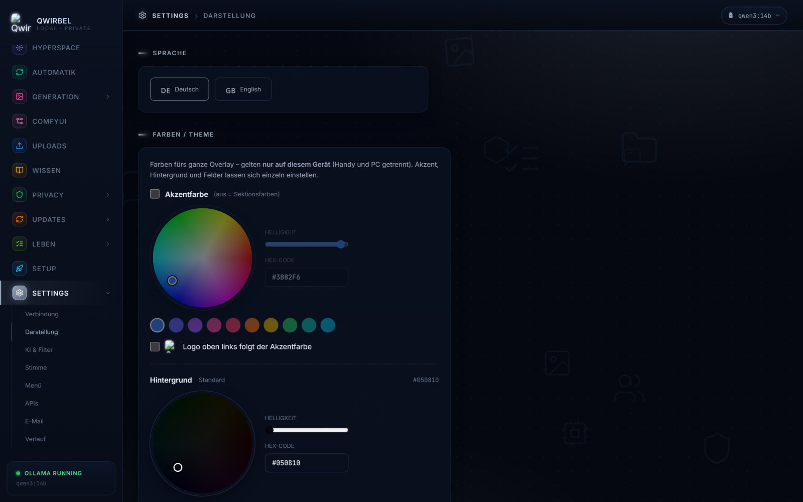 Farben & Theme pro Gerät